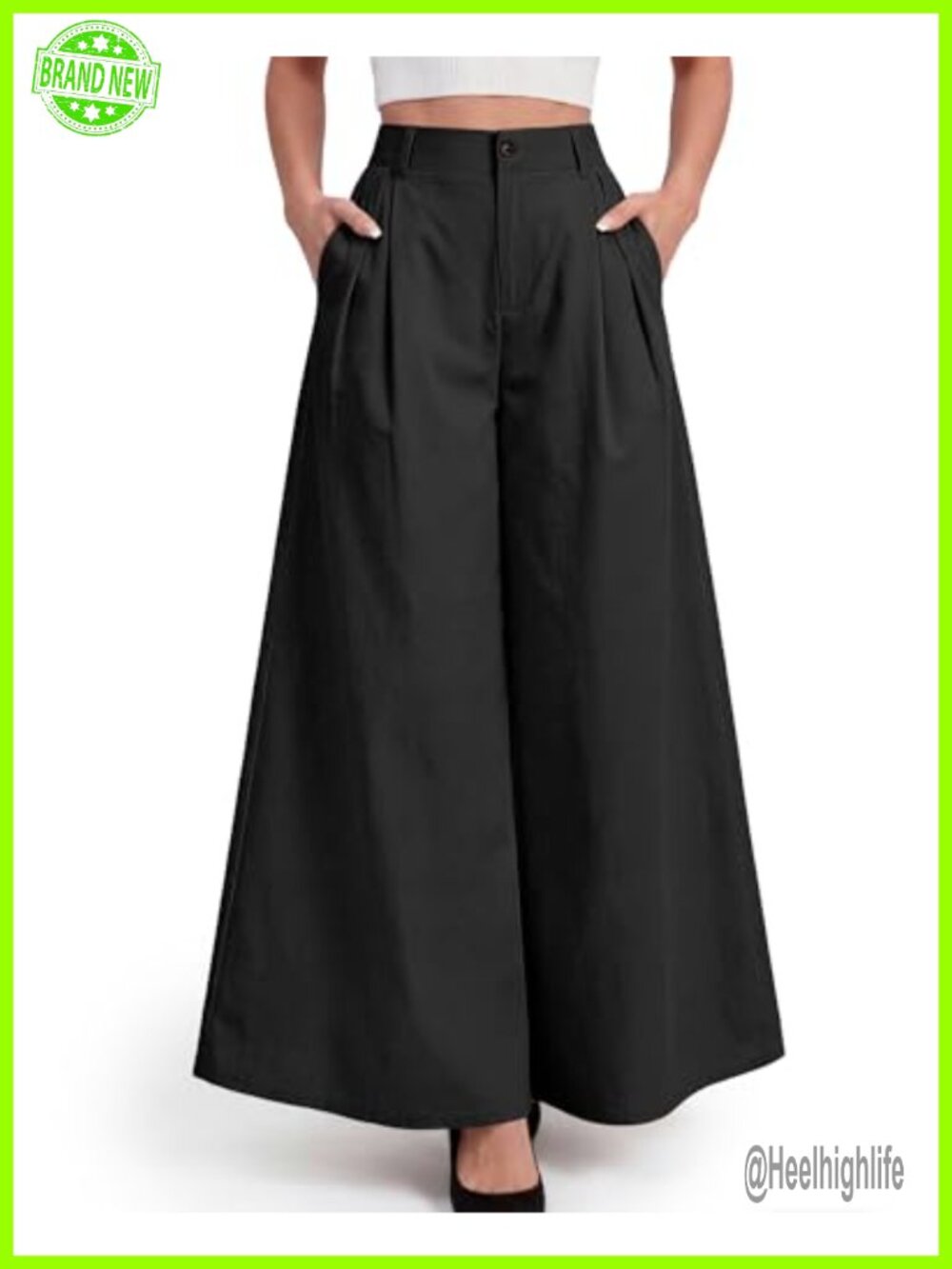 Wide Leg Palazzo Dress Pants High Waist Pleated Work Office